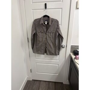 Patagonia Womens 12 Long Sleeve Button Down Shirt Striped Hiking Outdoor Brown